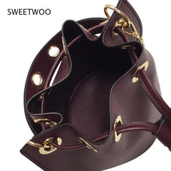 Mini Bucket Women Handbag Pu Leather Crossbody Bag
