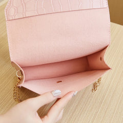 Mini Shoulder Bag Chain Crossbody Bag Solid Purses Hasp Messenger Bag
