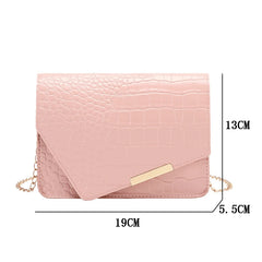 Mini Shoulder Bag Chain Crossbody Bag Solid Purses Hasp Messenger Bag