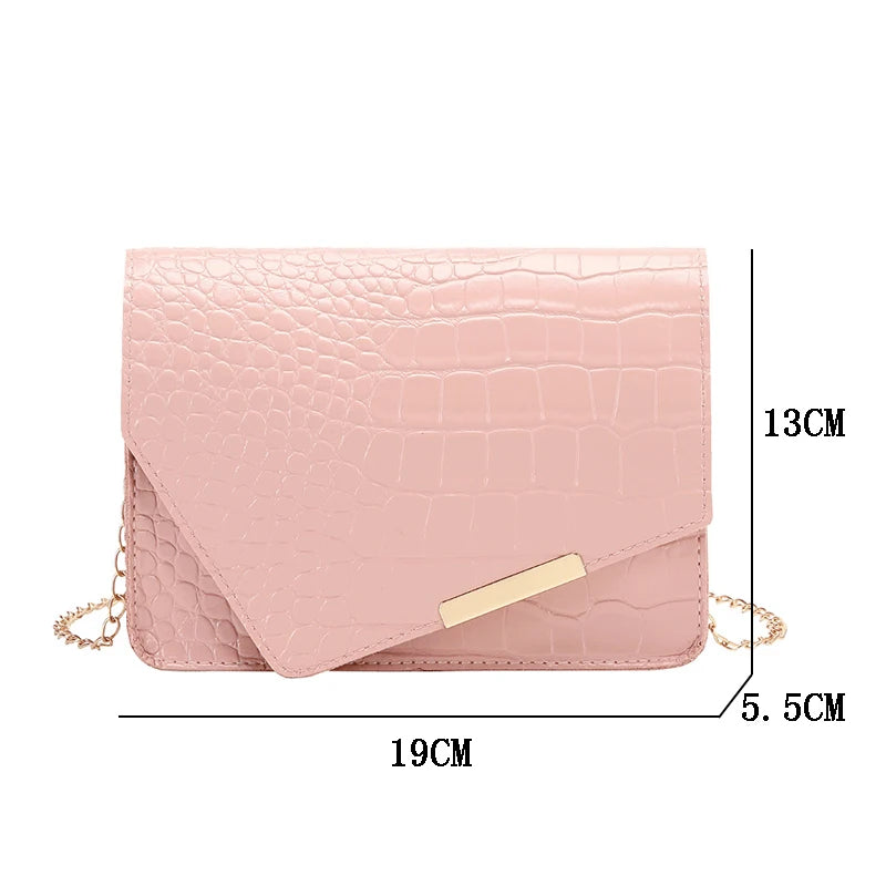 Mini Women Bags Shoulder Bag Chain Crossbody Bag PU Solid Purses