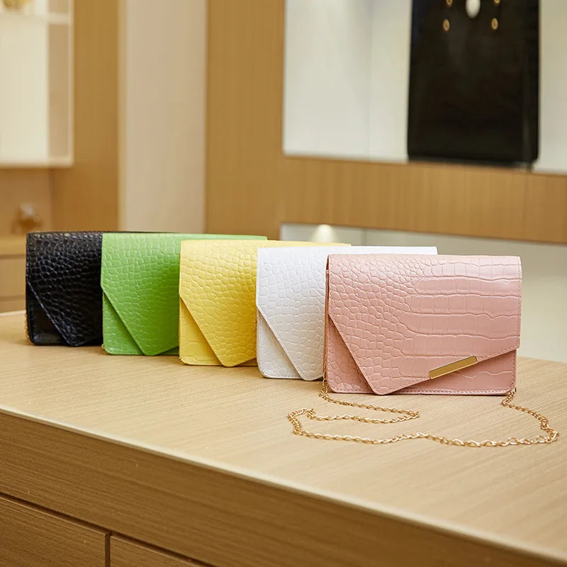 Mini Women Bags Shoulder Bag Chain Crossbody Bag PU Solid Purses