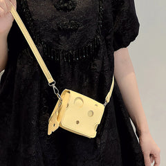 Mini Crossbody Handbag Cheese Shaped Sling Shoulder Bag for Girl Purse