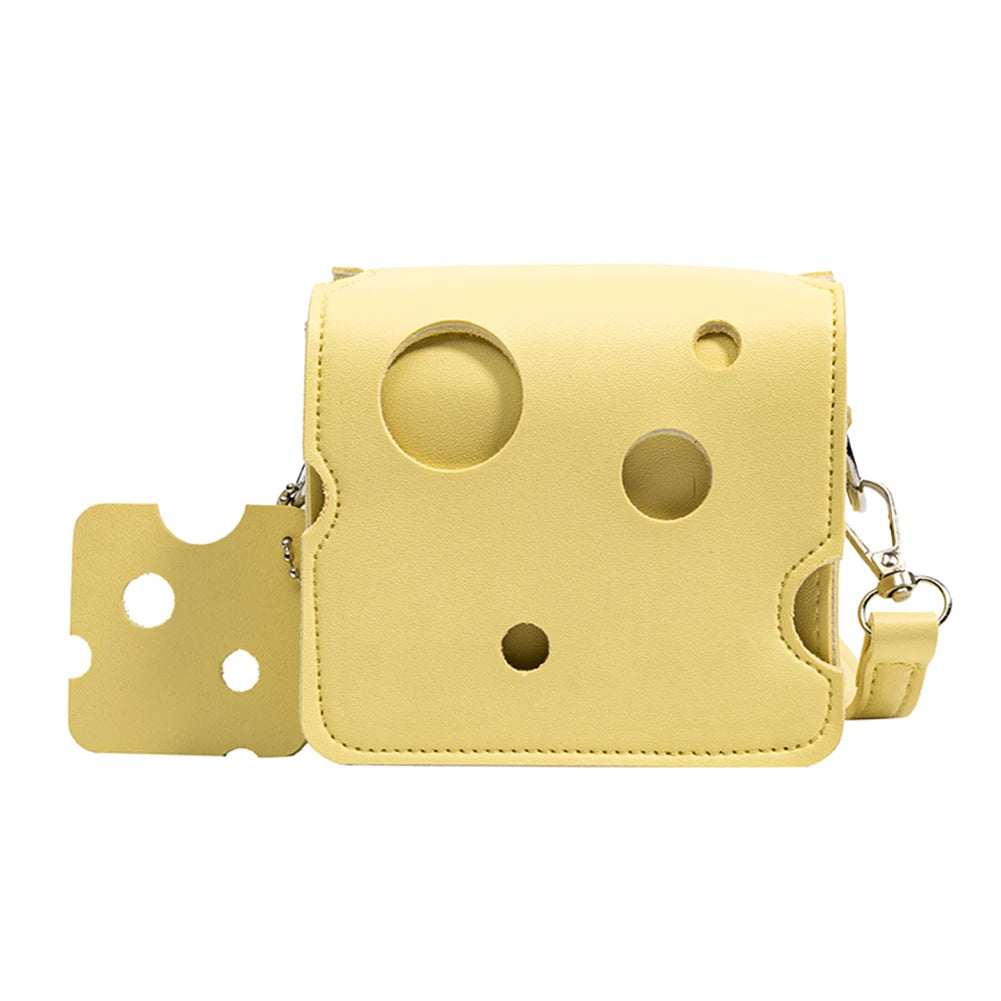 Mini Crossbody Handbag Cheese Shaped Sling Shoulder Bag for Girl Purse