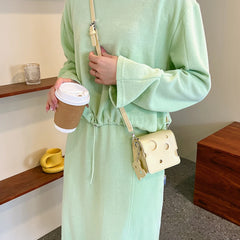 Mini Crossbody Handbag Cheese Shaped Sling Shoulder Bag for Girl Purse