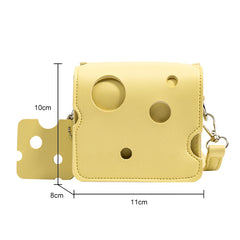 Mini Cheese Shaped Crossbody Phone Pouch Handbag for Travel