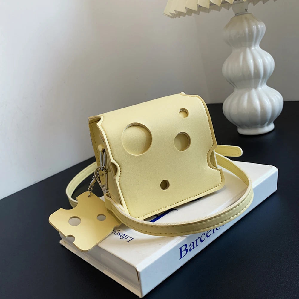 Mini Cheese Shaped Crossbody Phone Pouch Handbag for Travel