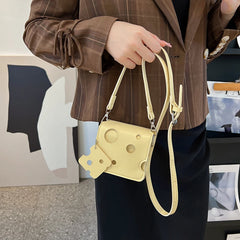 Mini Cheese Shaped Crossbody Phone Pouch Handbag for Travel