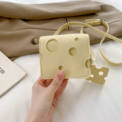 Mini Cheese Shaped Crossbody Phone Pouch Handbag for Travel
