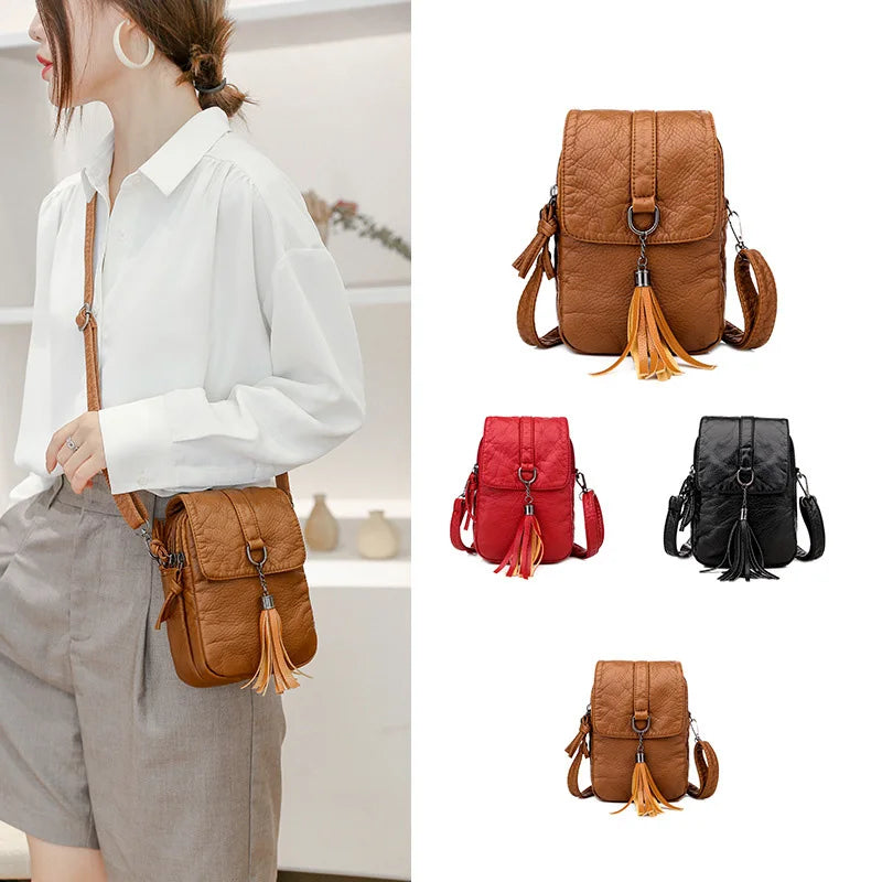 Mini Women's Small Shoulder Messenger Bag Pu Leather Wallet Lady Phone Bag