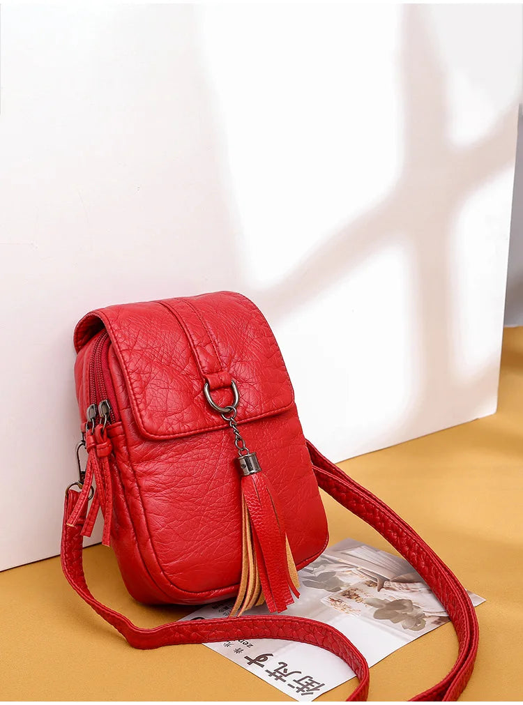 Mini Women's Small Shoulder Messenger Bag Pu Leather Wallet Lady Phone Bag