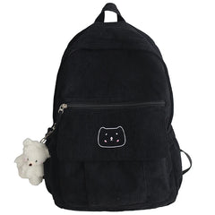 Corduroy Women Backpack Schoolbag Teen Travel Bags