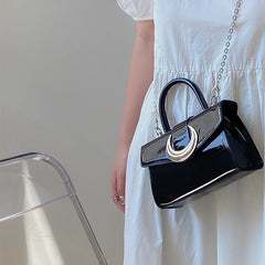 Moon Lock Crocodile Print Crossbody Bag for Women