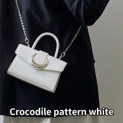Moon Lock Crocodile Print Crossbody Bag for Women