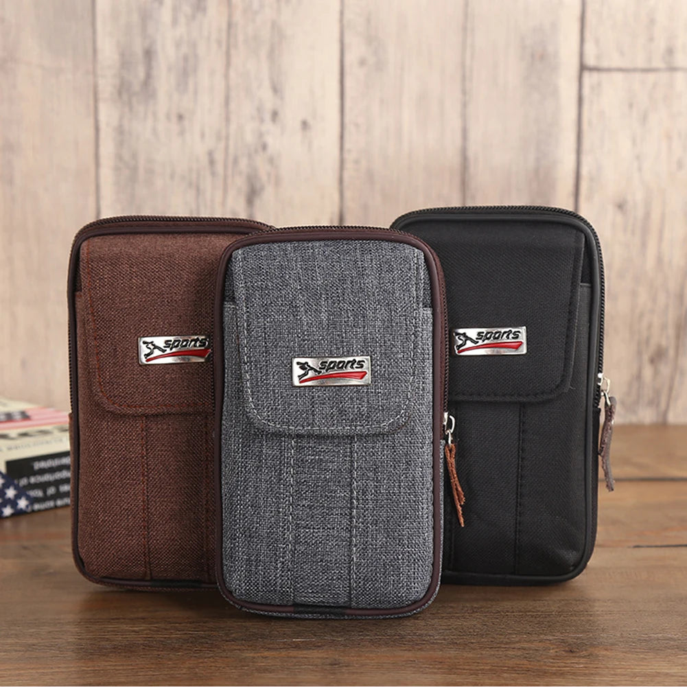 Men's Canvas Fanny Waist Bag Phone Purse Pocket