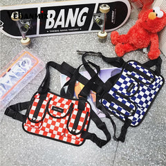 Tactical Chest Rig Bag Plaid Waist Pack Bum Bag