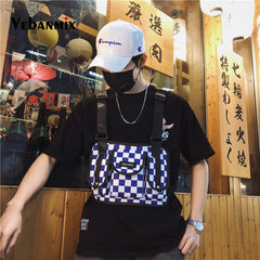 Tactical Chest Rig Bag Plaid Waist Pack Bum Bag