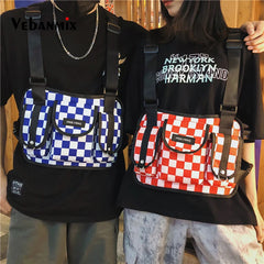 Tactical Chest Rig Bag Plaid Waist Pack Bum Bag
