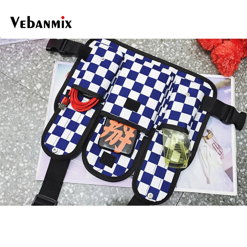 Tactical Chest Rig Bag Plaid Waist Pack Bum Bag
