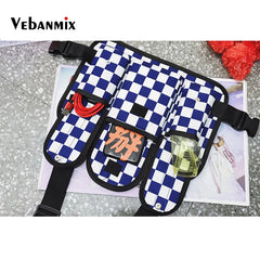 Tactical Chest Rig Bag Plaid Waist Pack Bum Bag