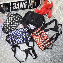Tactical Chest Rig Bag Plaid Waist Pack Bum Bag