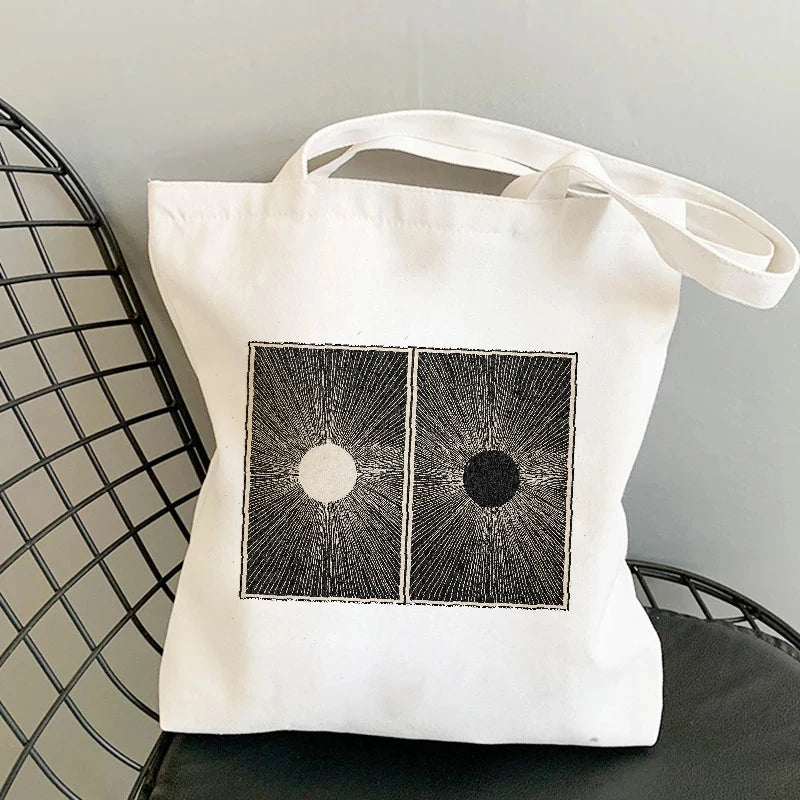 Mushroom Print Canvas Shoulder Bag Women Handbag