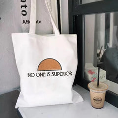 Mushroom Print Canvas Shoulder Bag Women Handbag
