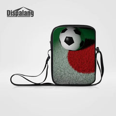 National Flag Soccers Prints Schoolbag School Bag Mini Messenger Bag for Women