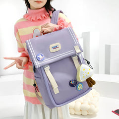 Nylon Women Backpacks Waterproof Rucksack for Girls School Bag Students Travel M