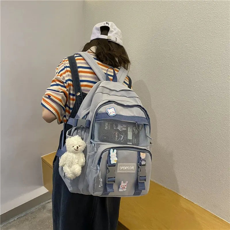 Nylon Women Backpacks Waterproof Rucksack for Teen Girls School Bag