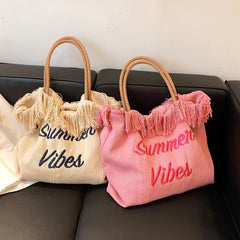 Fringe Canvas Handbags Shopping Bags Crossbody Ladies Shoulder Bags