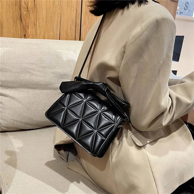 Women's Solid Handbag Purse Small Square Messenger Bag
