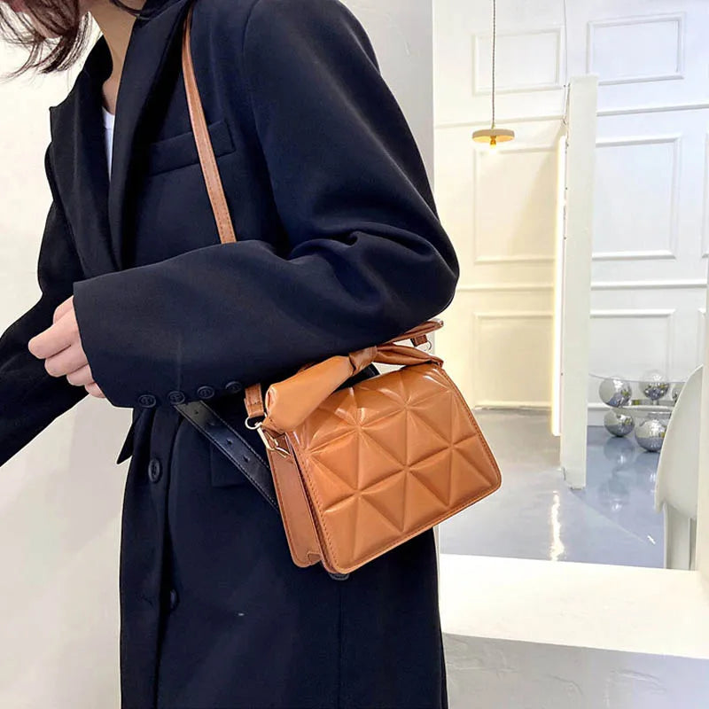 Women's Solid Handbag Purse Small Square Messenger Bag
