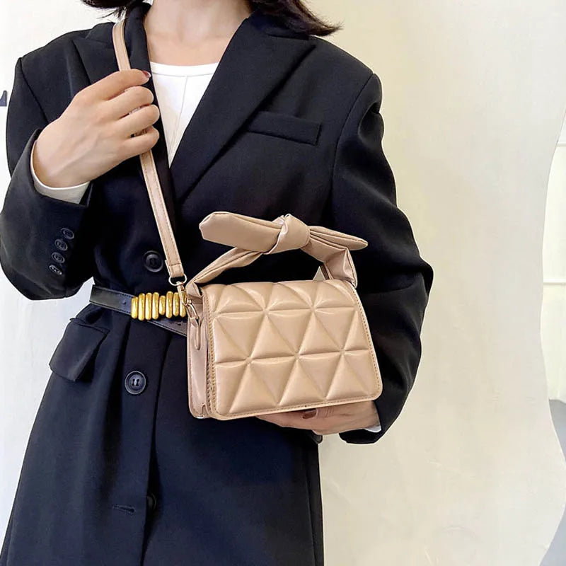 Women's Solid Handbag Purse Small Square Messenger Bag