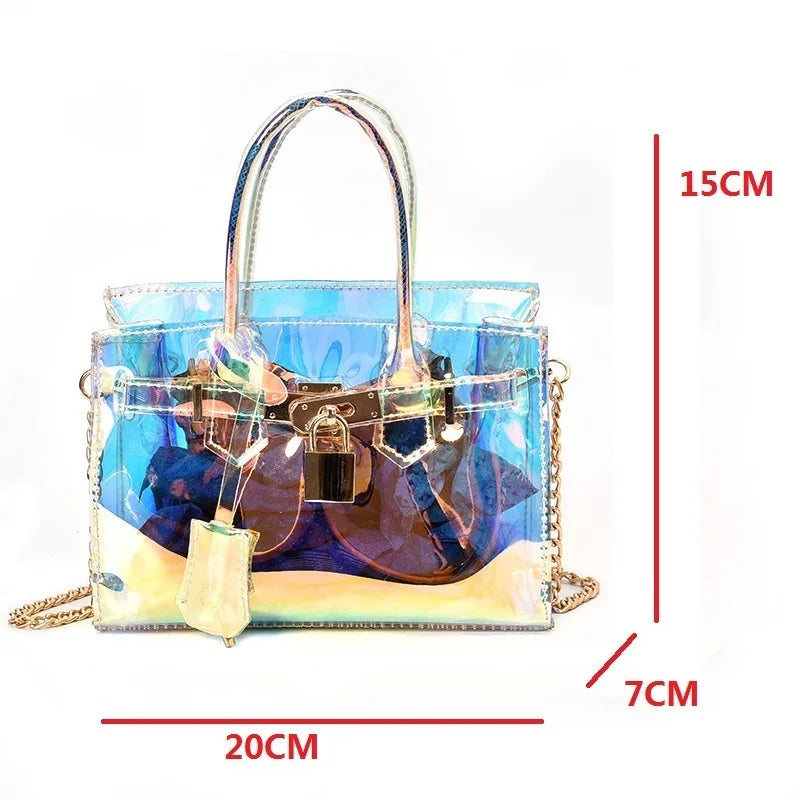 Laser Transparent Crossbody Bag Waterproof PVC Beach Bag