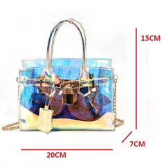 Laser Transparent Crossbody Bag Waterproof PVC Beach Bag