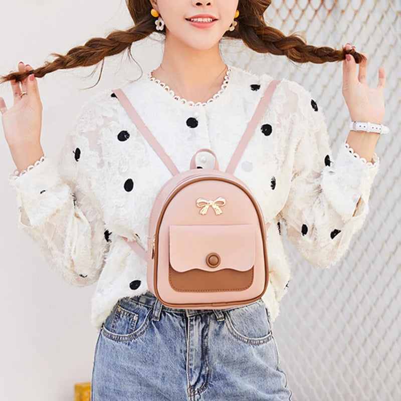 Girls' Mini Backpack Small Backless Bag Multi-Functional