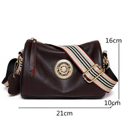 Women Leather Handbags Rotating Metal Lock Ladies Shoulder Bag