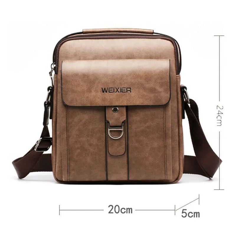 Man Shoulder Briefcases Bags Business Bag PU Leather Sports Casual Messenger Bag