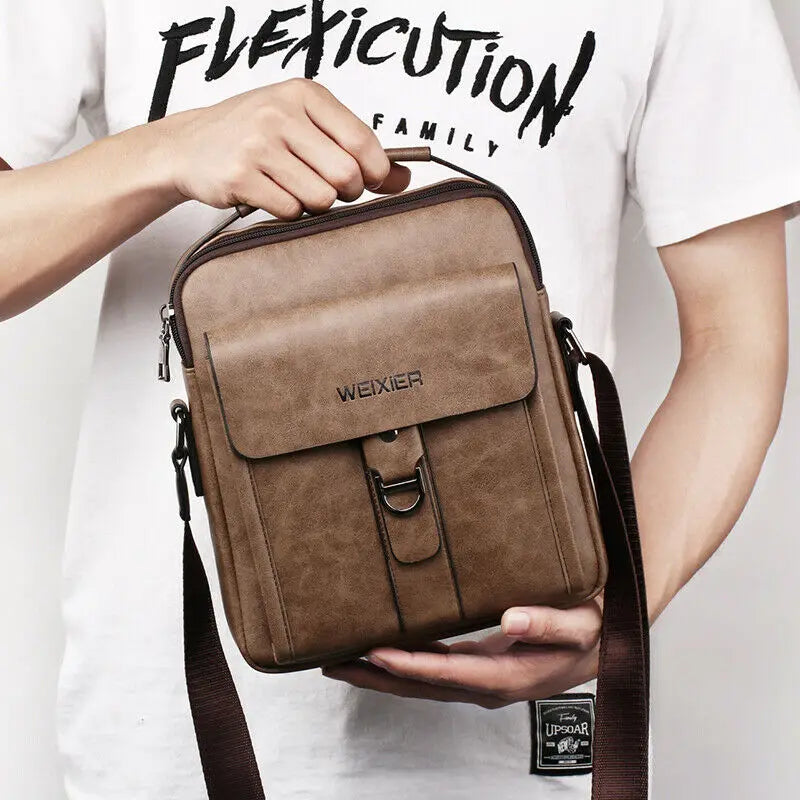 Man Shoulder Briefcases Bags Business Bag PU Leather Sports Casual Messenger Bag