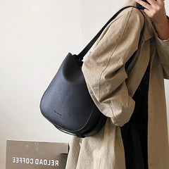PU Leather Women Shoulder Bags Daily Tote Soft Bucket High Capacity Crossbody La