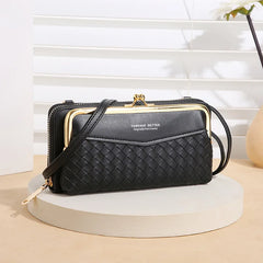 Embossed Woven Pattern Mobile Phone Bag Wallet
