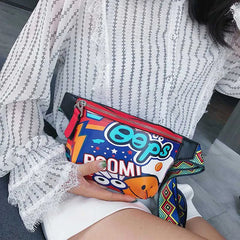 Graffiti Hip-Hop Women Waist Bag Belt Phone Money Pack