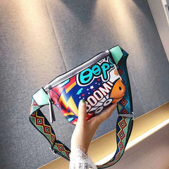 Graffiti Hip-Hop Women Waist Bag Belt Phone Money Pack