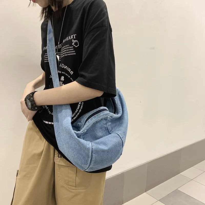 Women's High Cowboy Shoulder Bag Crossbody Chest Pack Big Capacity Tote Purse