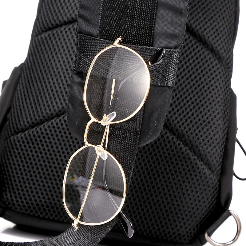 Men Canvas Chest Bag Messenger Bag Crossbody Bag Casual Single Anti Theft