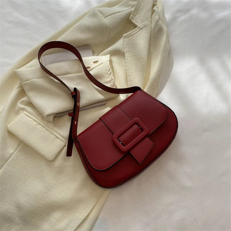 Soft Leather Shoulder Bag Women's Solid Handbag