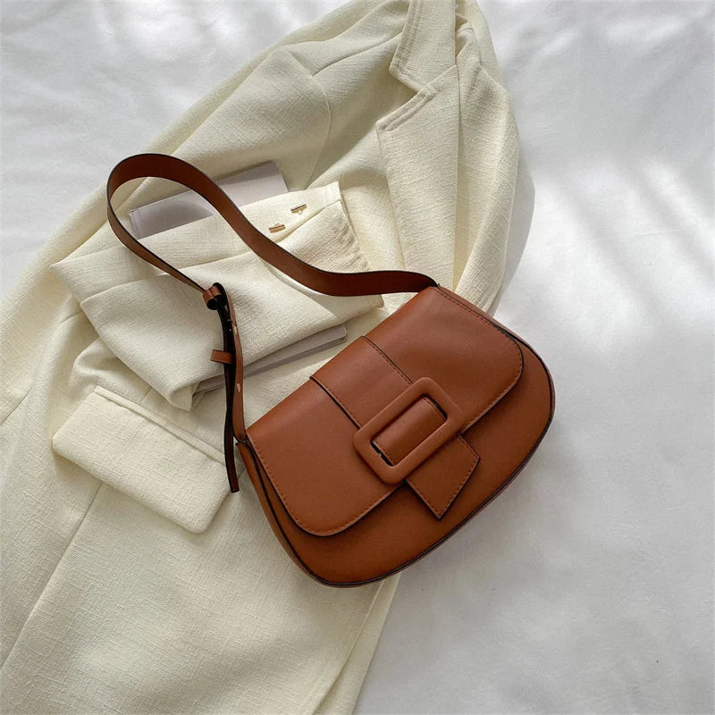 Soft Leather Shoulder Bag Women's Solid Handbag