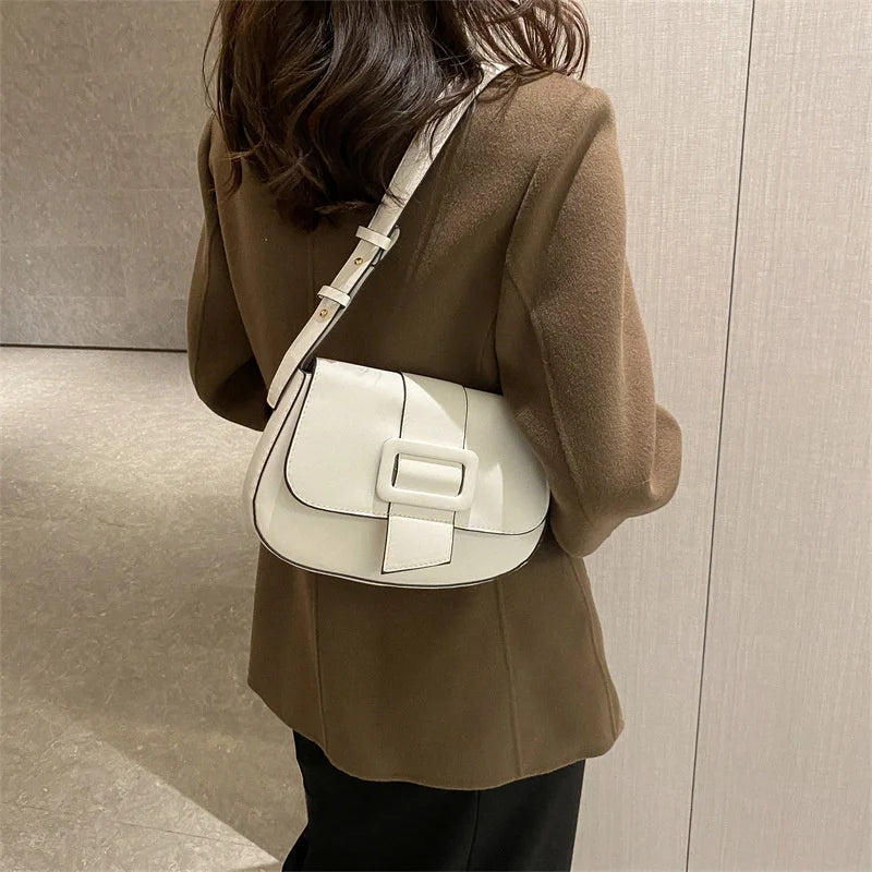 Soft Leather Shoulder Bag Women's Solid Handbag