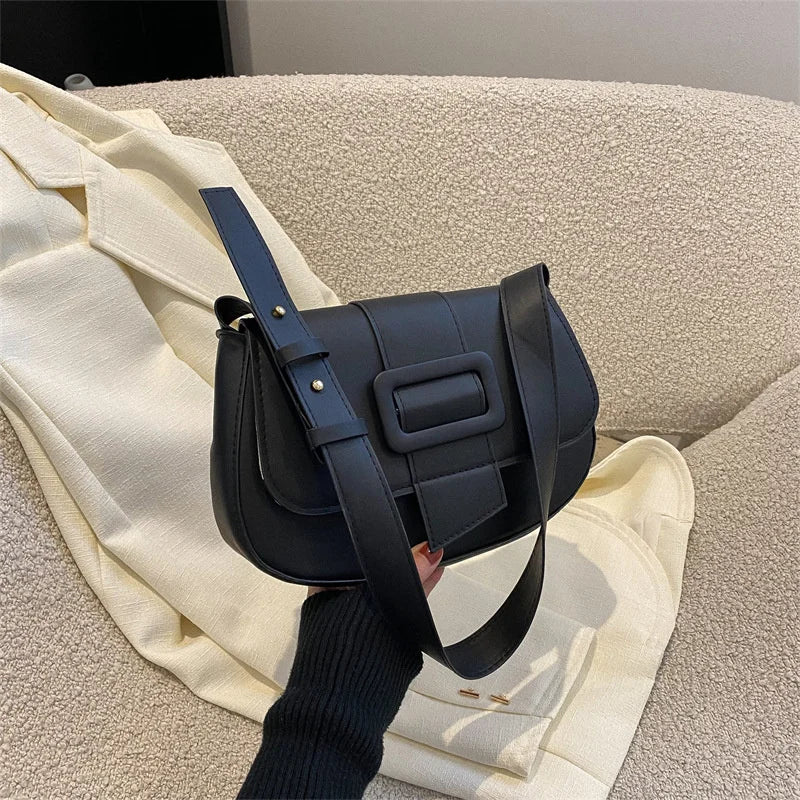 Soft Leather Shoulder Bag Women's Solid Handbag