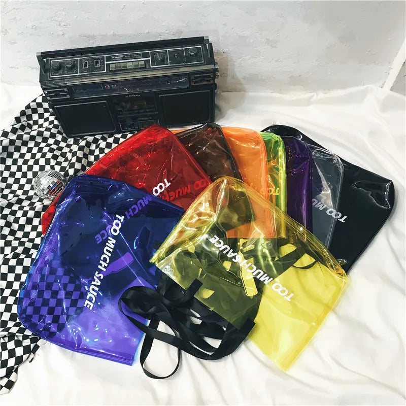 Transparent Women Bags Large PVC Handbags for Summer Beach Pool Sea